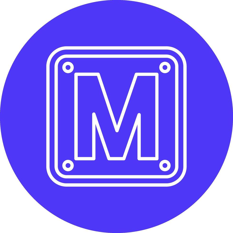 Letter M Subtle Shadow Icon vector