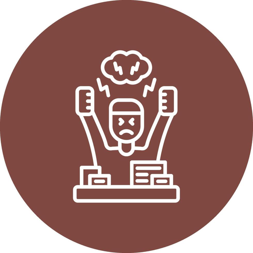 Angry Handcrafted Digital Icon vector