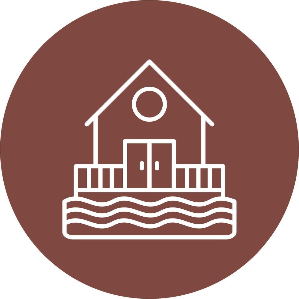 Beach Hut Detailed Line Sketch vector