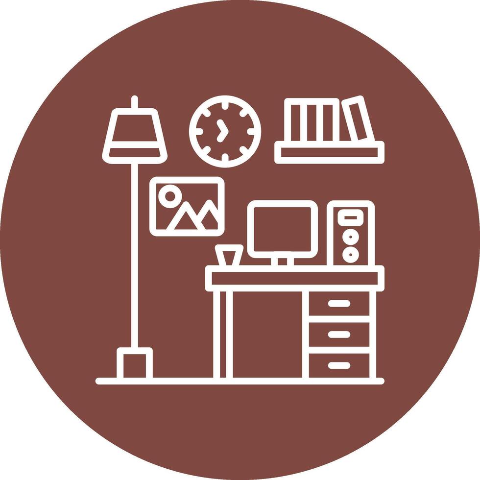 Computer Desk Compact App Icon vector