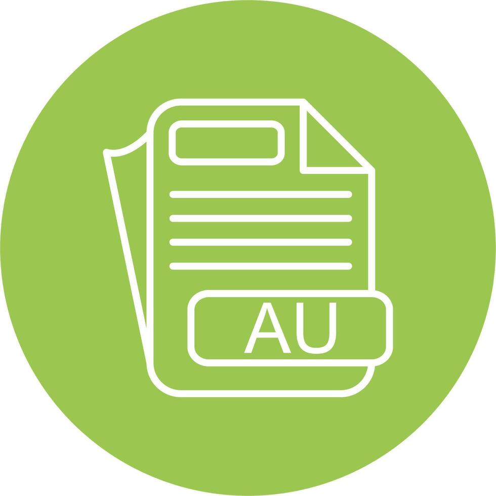 AU File Format Gradient Style Icon vector