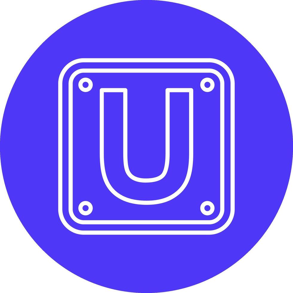 Letter U Monochrome UI Visual vector