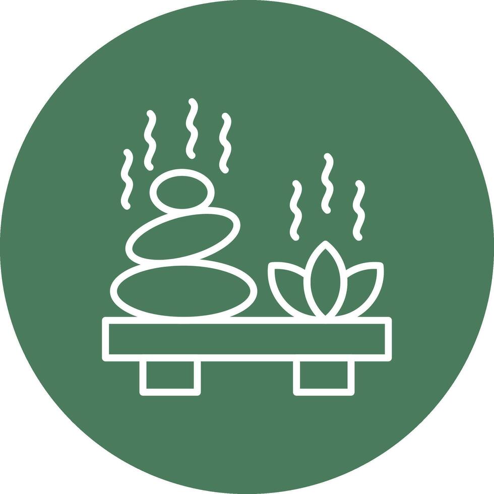 Hot Stone Mono Icon Symbol vector
