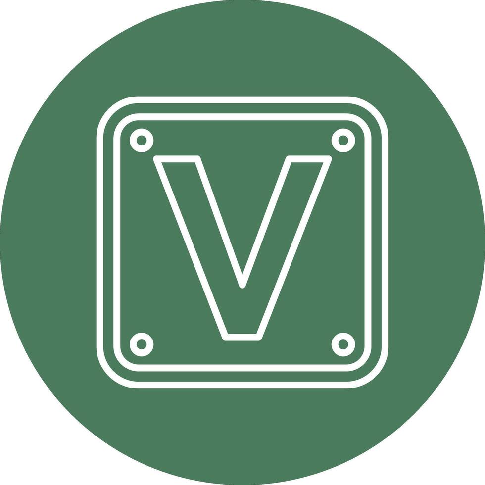 Letter V Stylized Tech Element vector