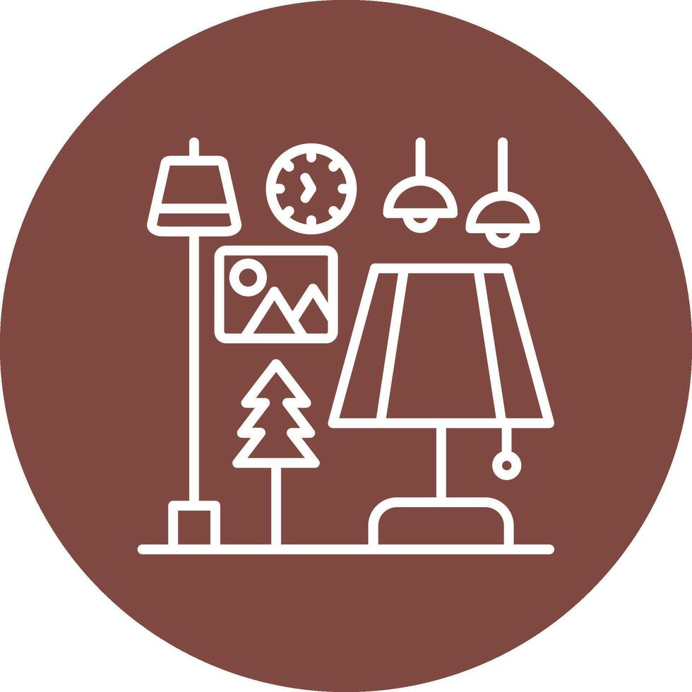 Table Lamp Dark Theme Element vector