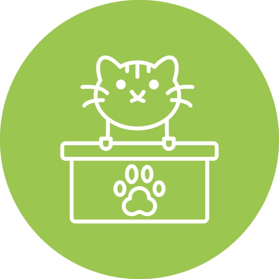 Cat Box Simple Line Sketch vector