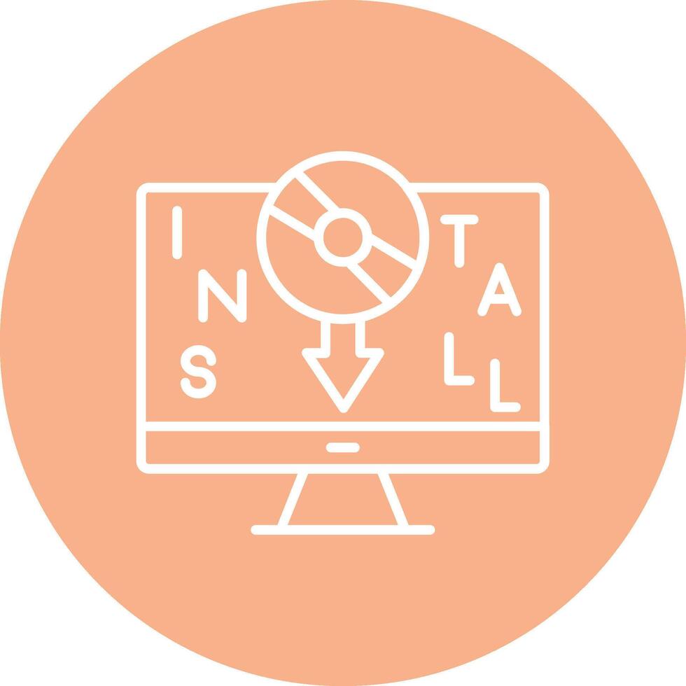 Install Minimal Outline Artwork vector
