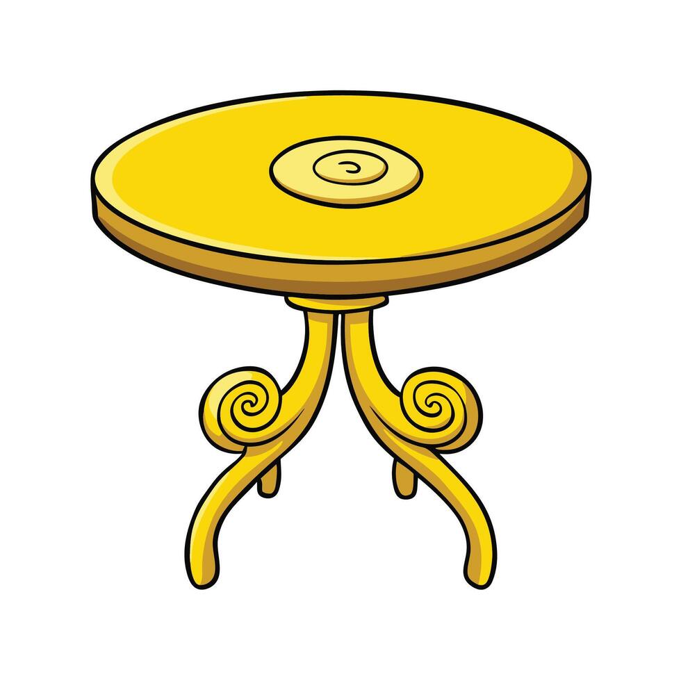 Illustration of Golden Antique Side Table for Indoor Decor vector