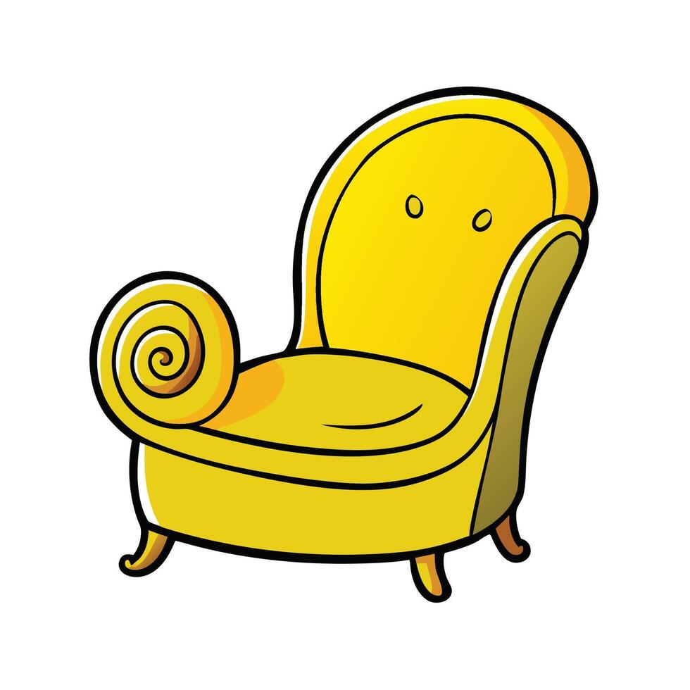 Yellow armchair illustration for interior design use vector