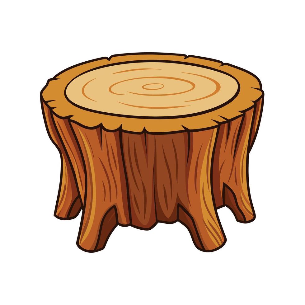 Cartoon Tree Stump Illustration for Decoration, Graphic Design vector