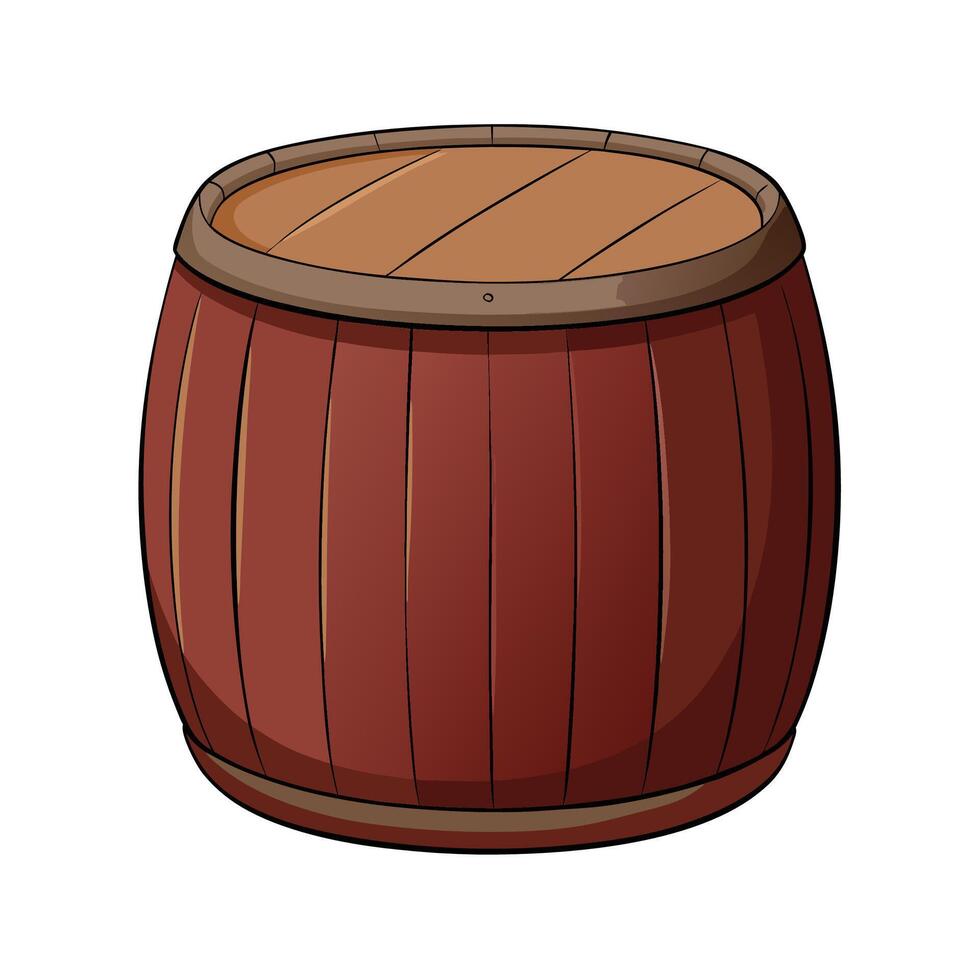 Cartoon Style Barrel Illustration for Game Development Assets vector