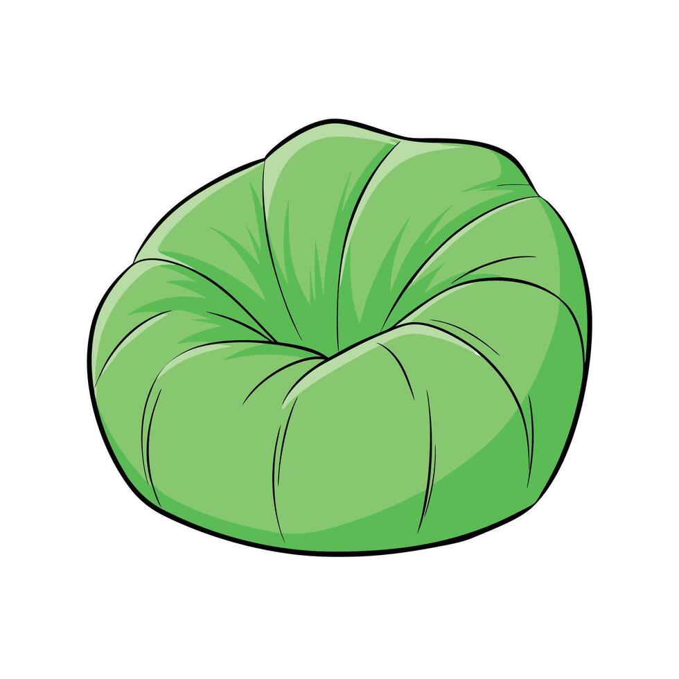 Illustration of a bright green bean bag chair vector
