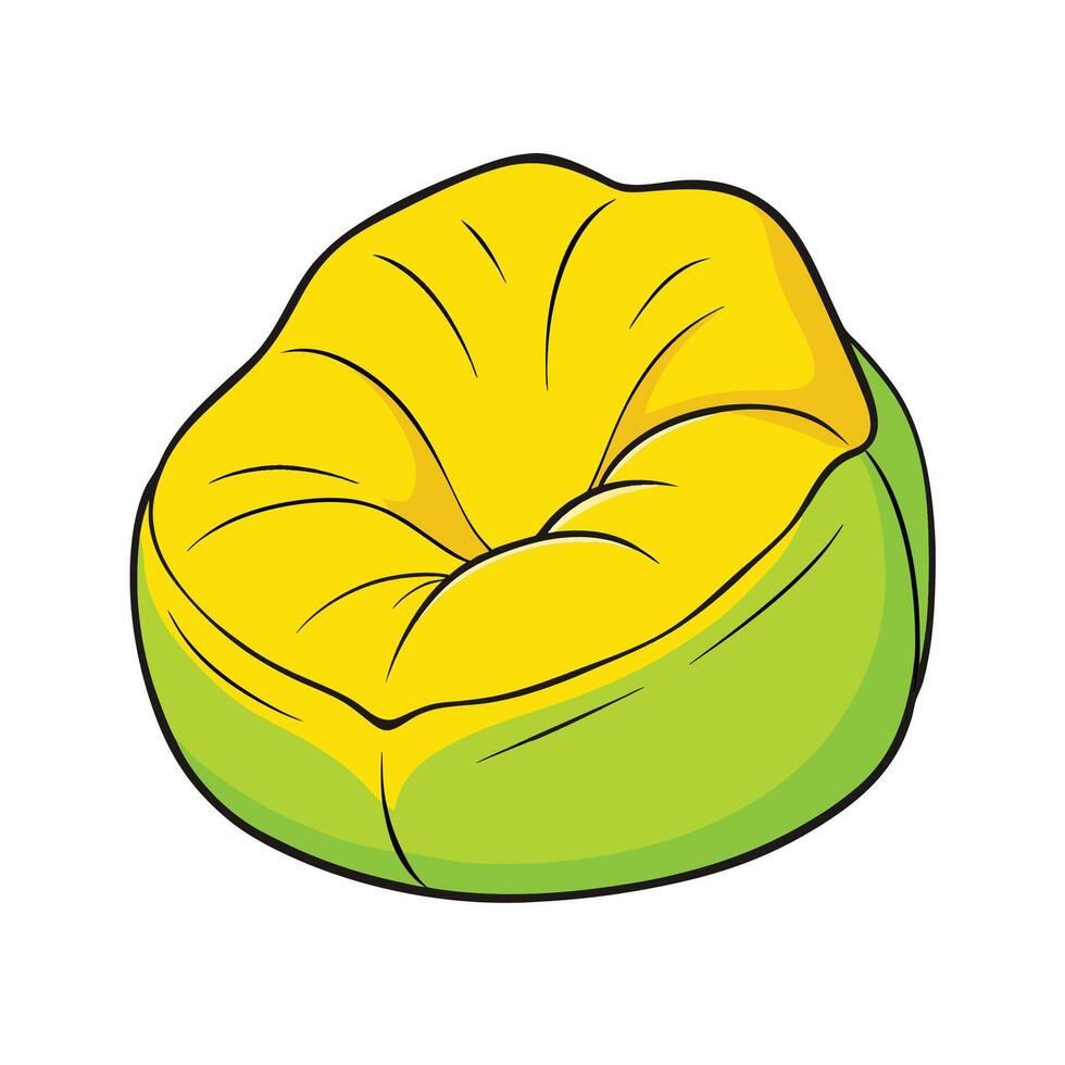 Cartoon Yellow and Green Bean Bag Illustration vector