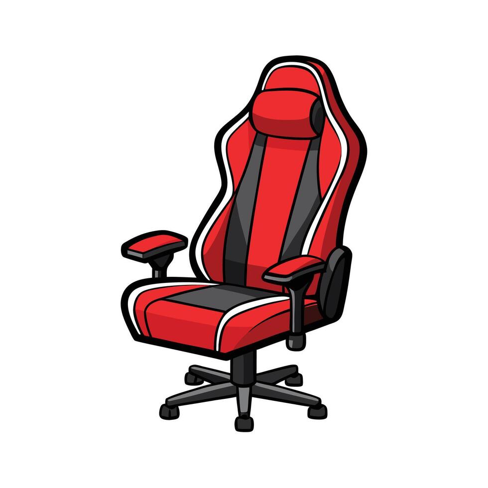 Red and Black Gaming Chair Illustration vector