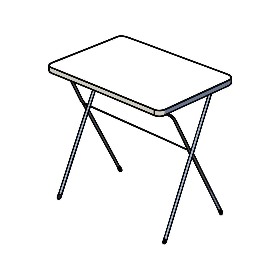 Foldable Table Illustration Portable, Lightweight, and Easy Storage vector