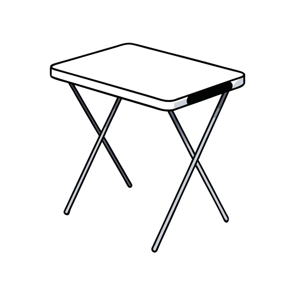 Folding Table Illustration Lightweight, Portable, and Easy Storage vector