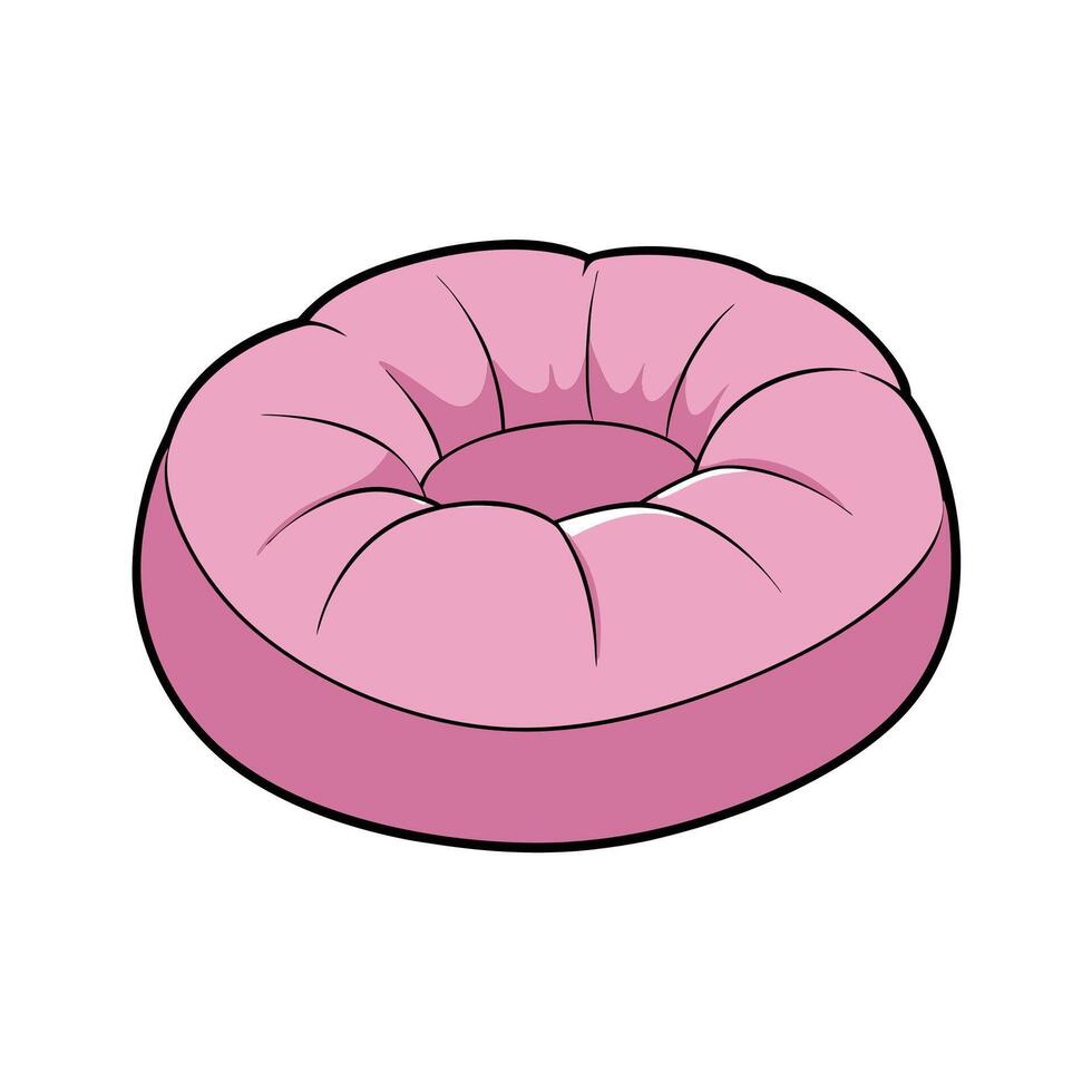 Pink Donut Pillow Illustration Comfort, Style, and Design vector
