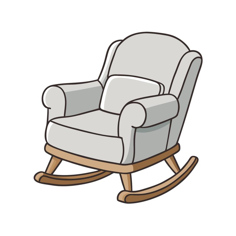 Cartoon rocking chair illustration isolated on white background vector