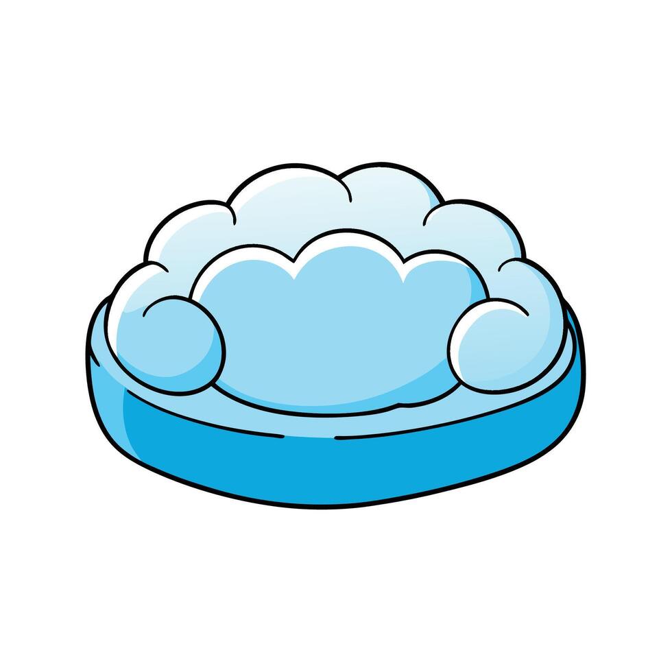 Cartoon Cloud Bed Illustration on a White Background vector