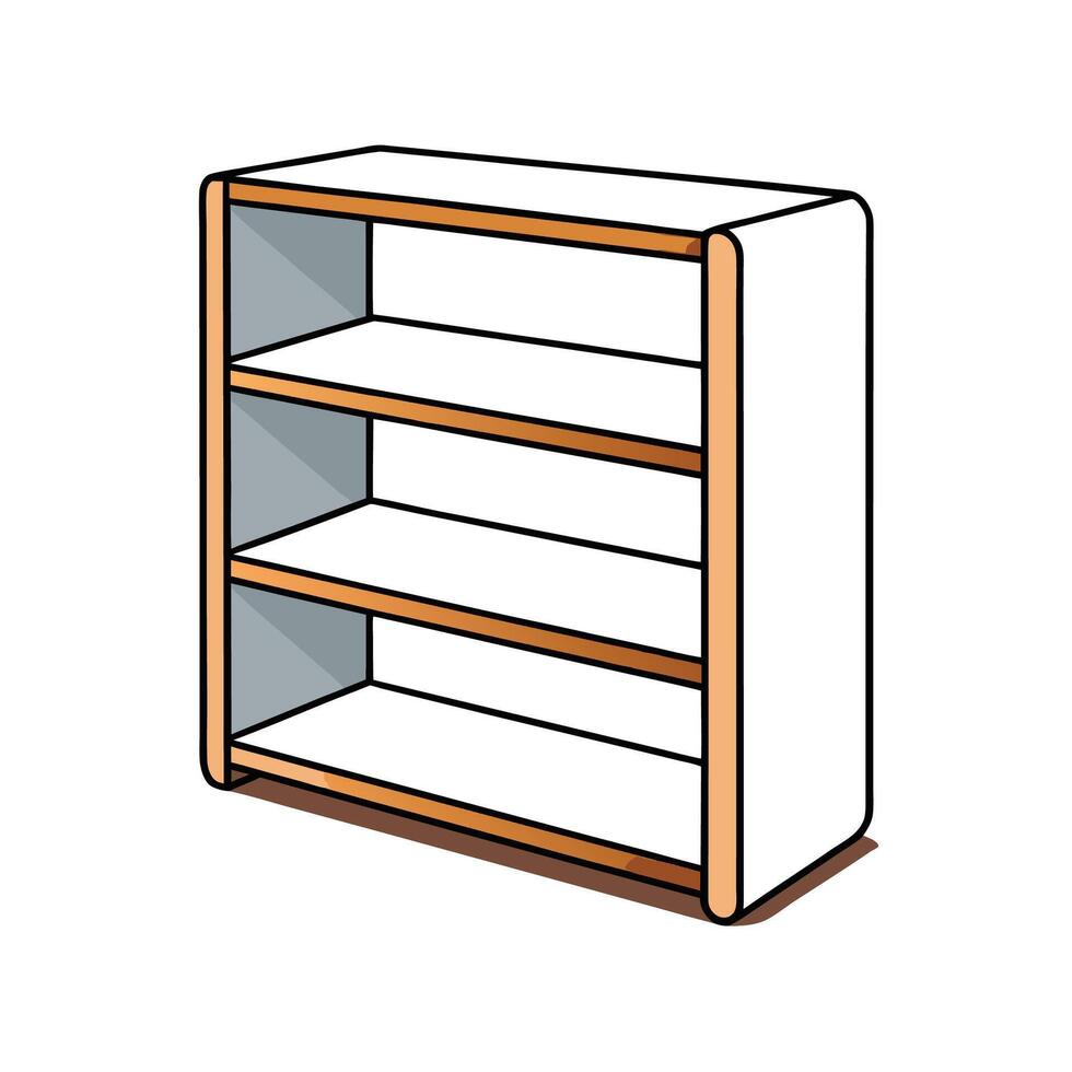 Cartoon style bookcase with shelves and empty space vector