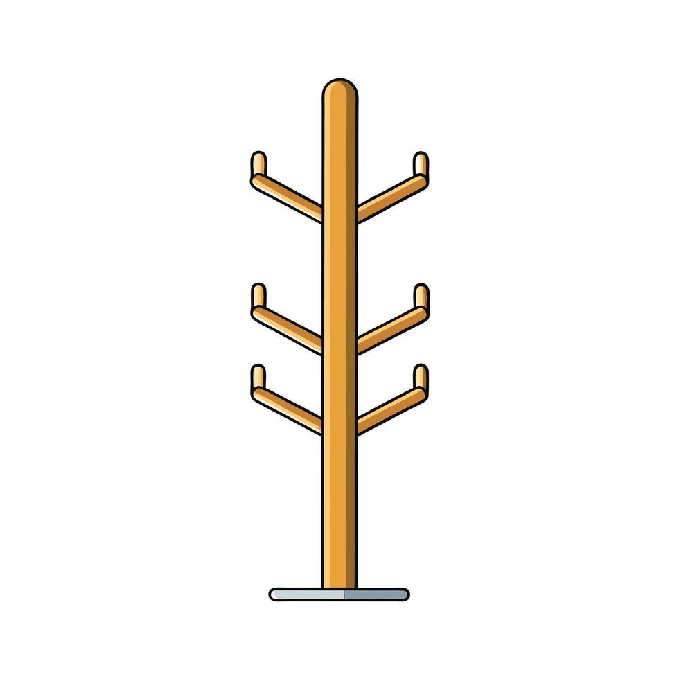 Modern Coat Rack Design with Wooden Tree Structure vector