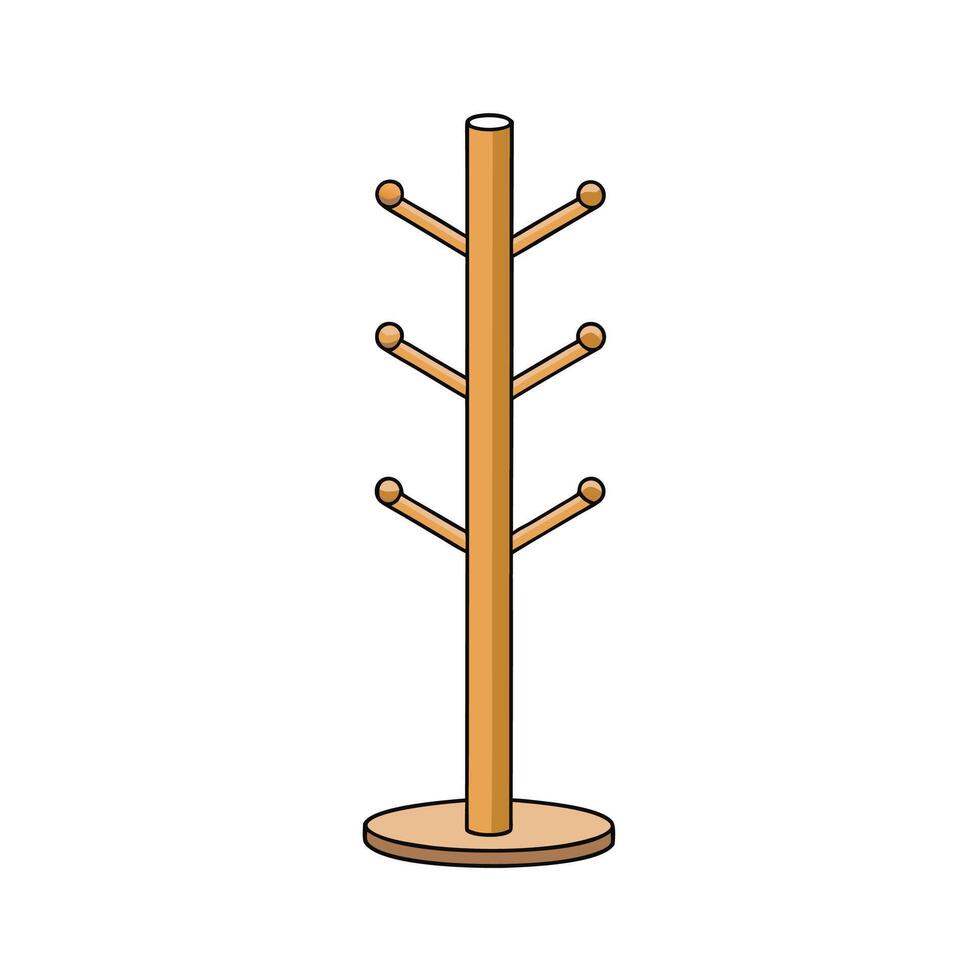 Simple illustration of coat rack or clothes hanger vector
