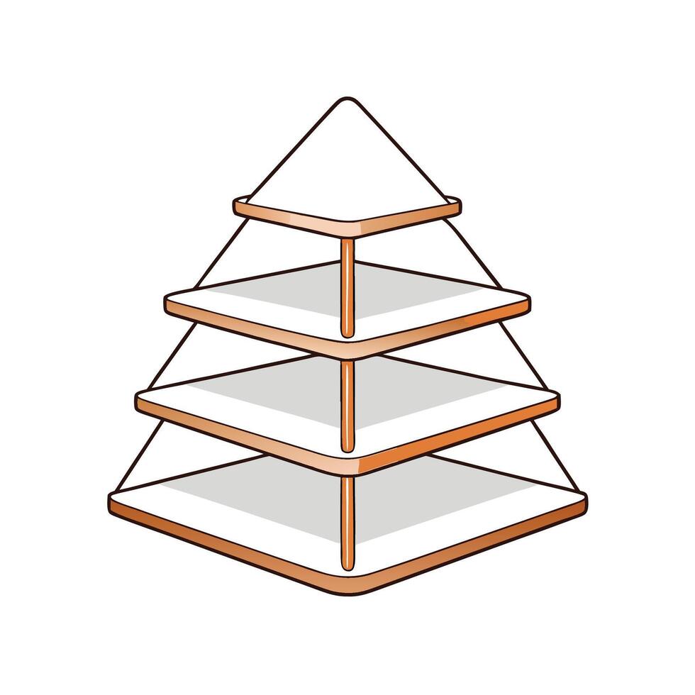 Three Tiered Display Stand, Retail Presentation, Food Display vector