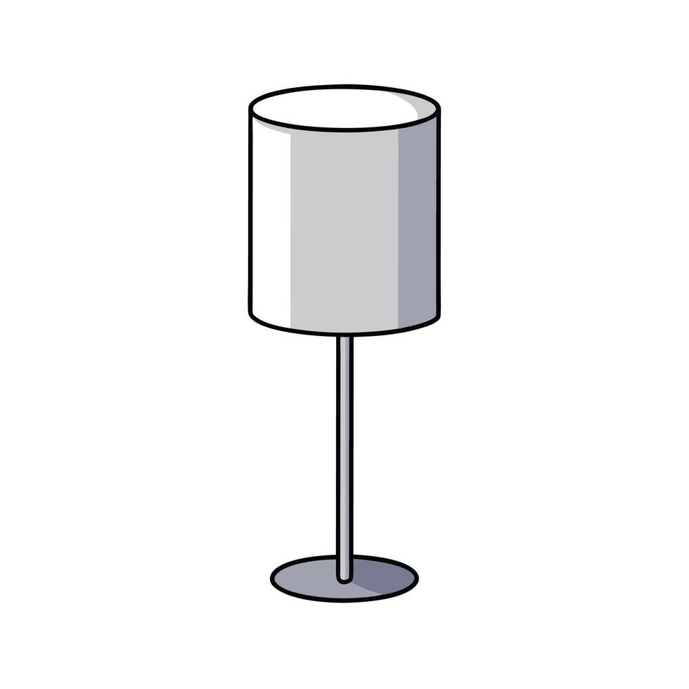 Minimalist Floor Lamp Icon, Gray and White Shade vector
