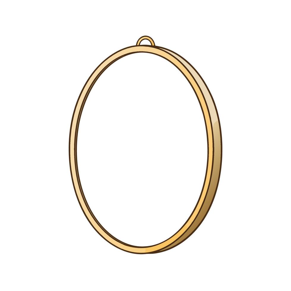 Golden embroidery hoop illustration for crossstitch and crafts vector