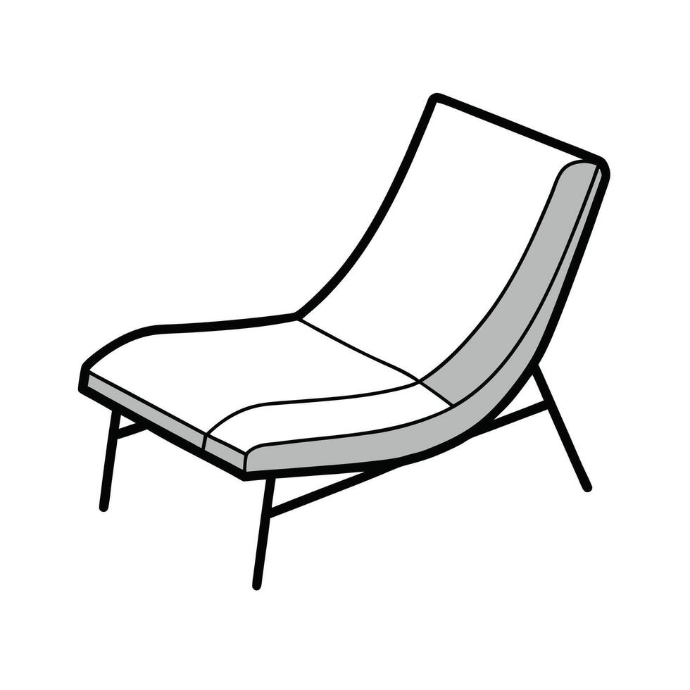 Modern Lounger Illustration Comfortable and Stylish Relaxation Chair vector