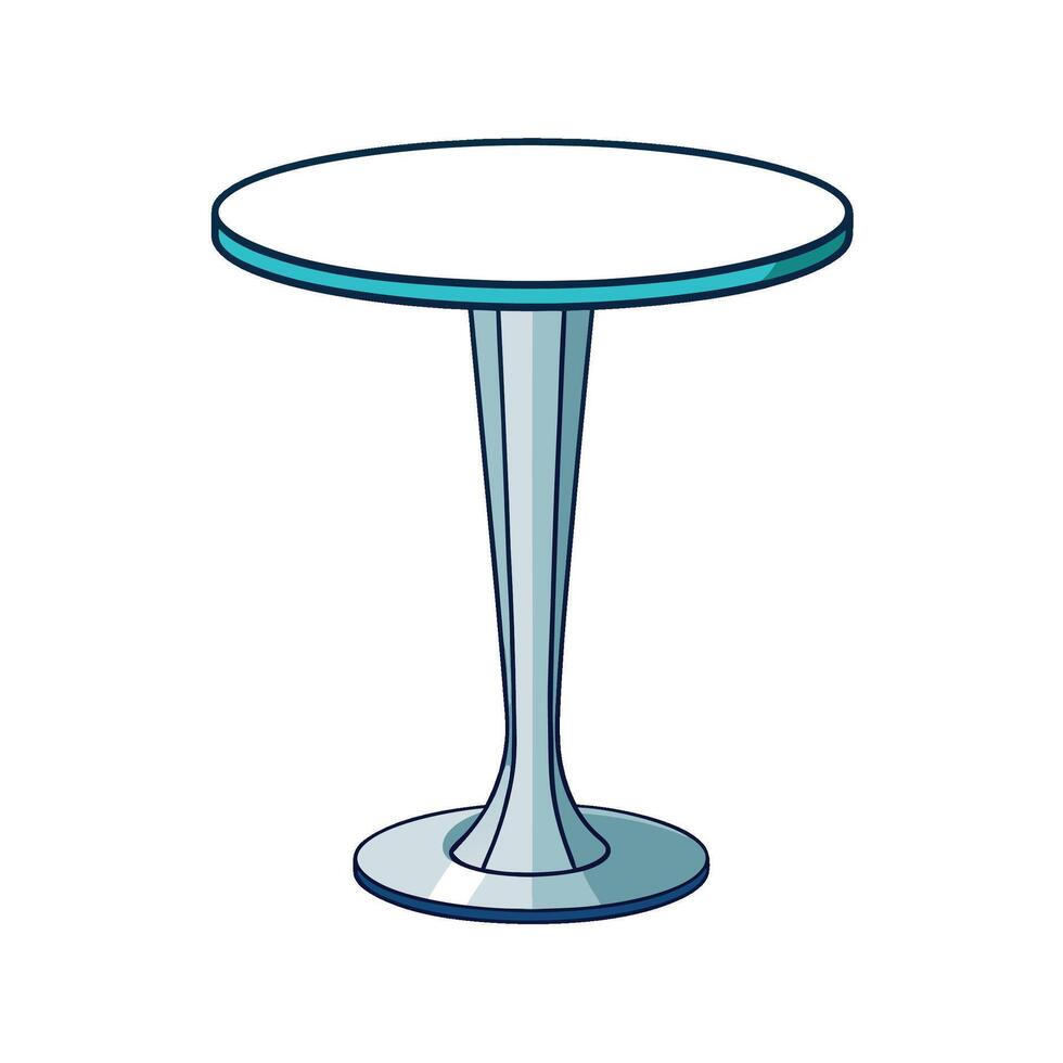Elegant round table with pedestal, cartoon illustration vector