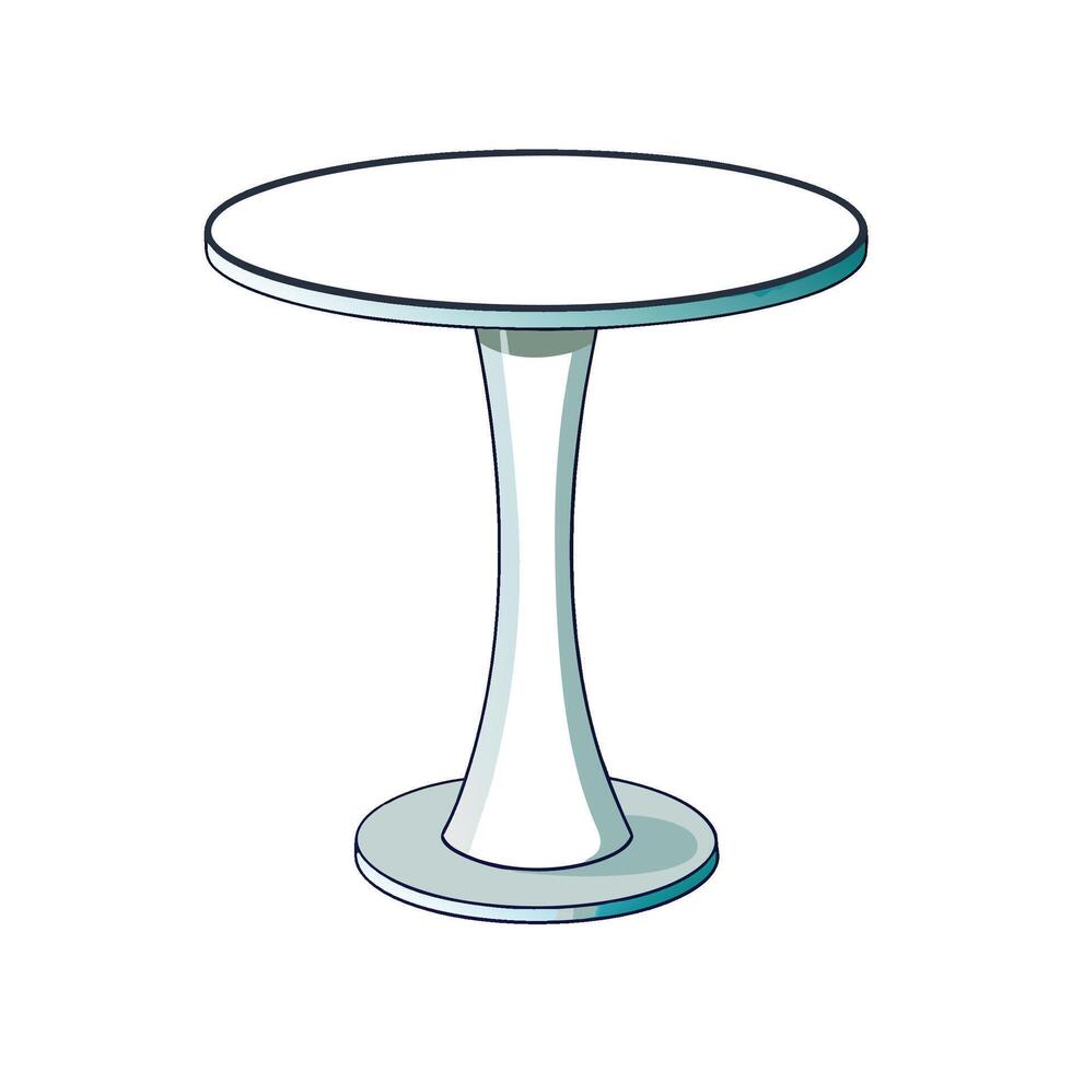 Modern Round Table Illustration with Pedestal Base Design vector