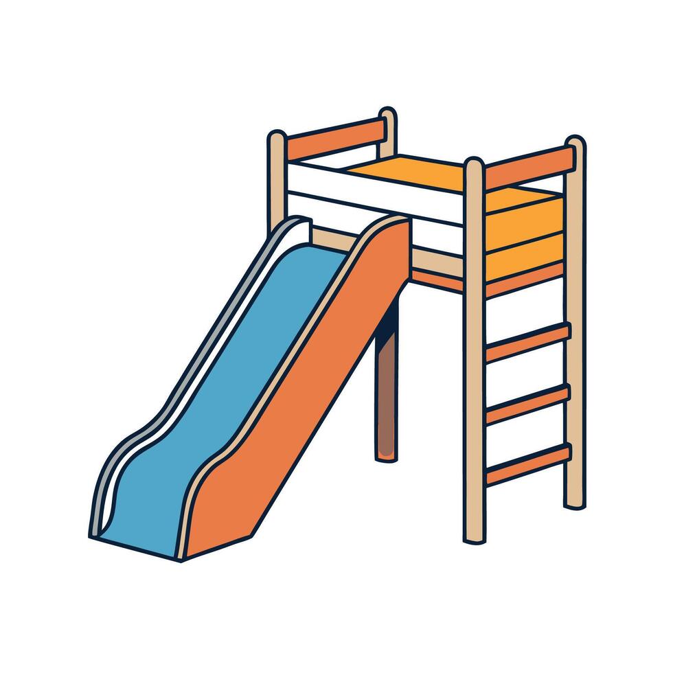 Cartoon playground slide, isolated illustration, childrens park vector