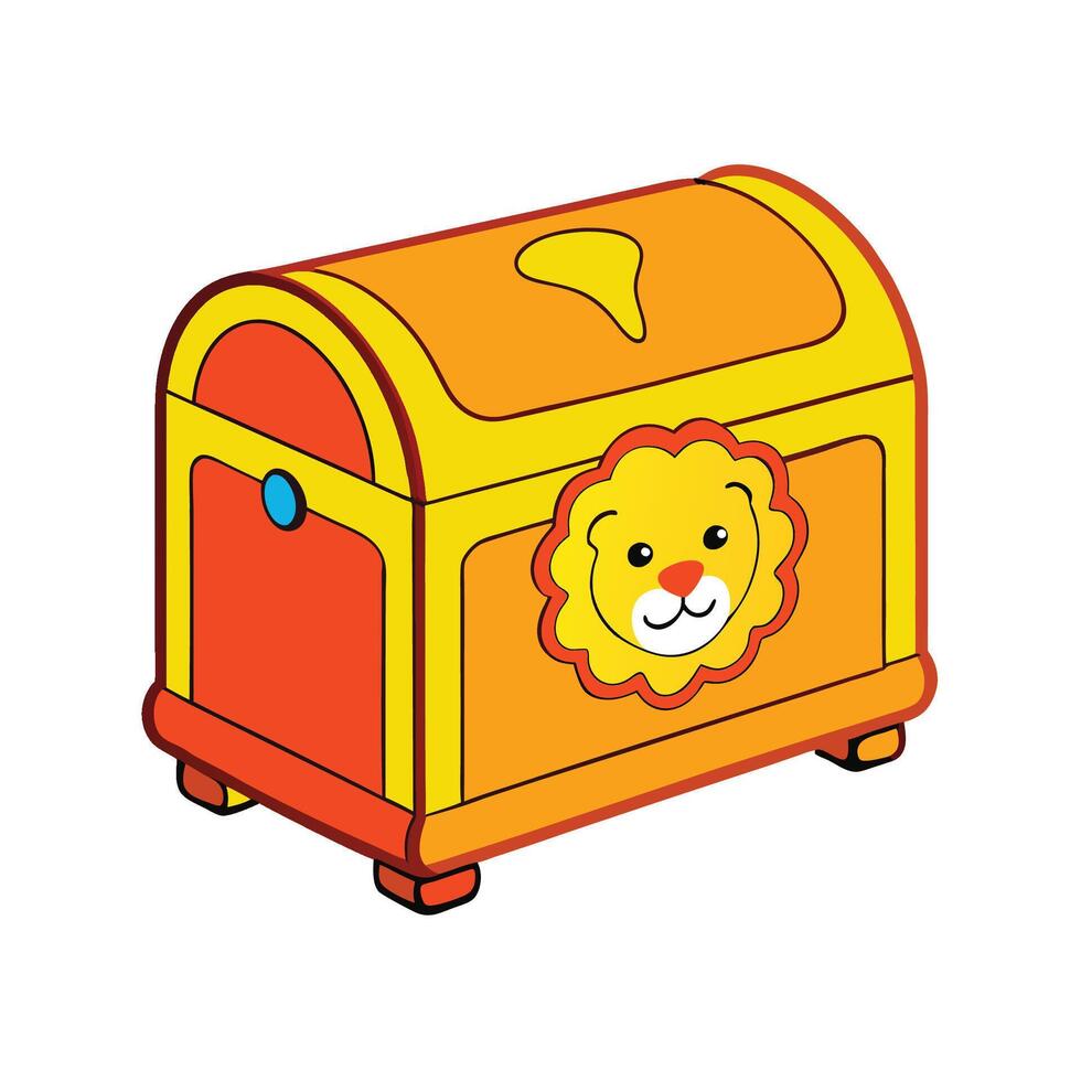 Cartoon Lion Chest Illustration for Childrens Room Decor vector