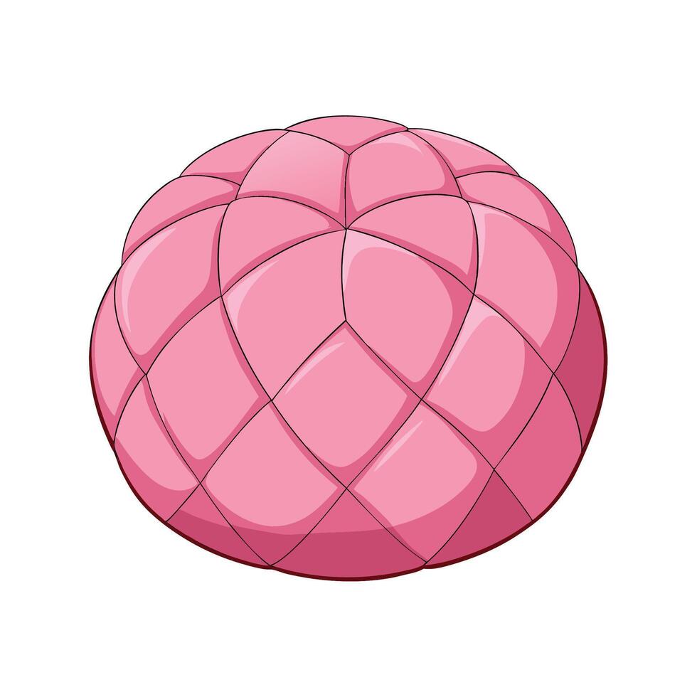 Pink Quilted Pouf Soft Furniture or Decorative Element vector