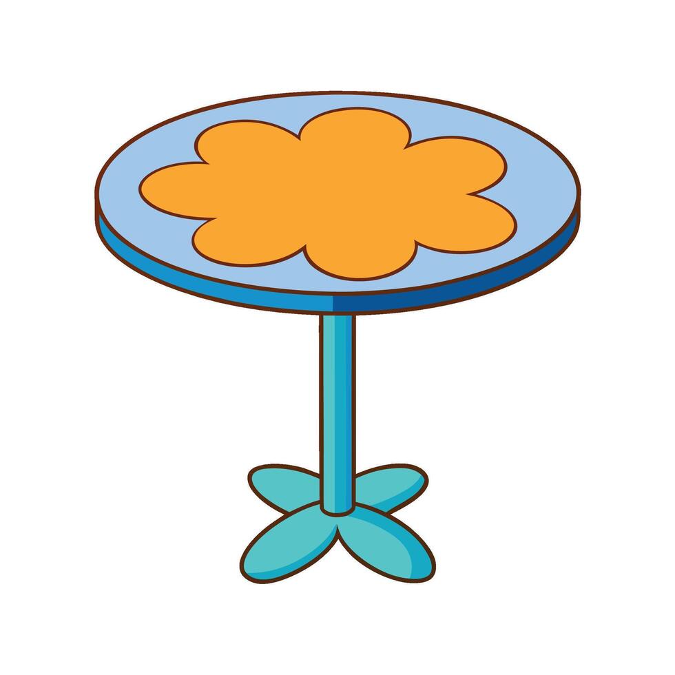 Cartoon Table with Flower Top Illustration vector