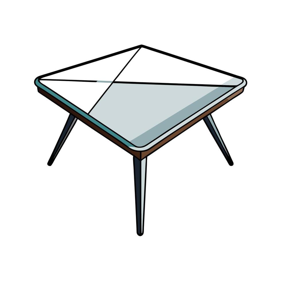 Minimalist Square Table with Four Legs Illustration vector