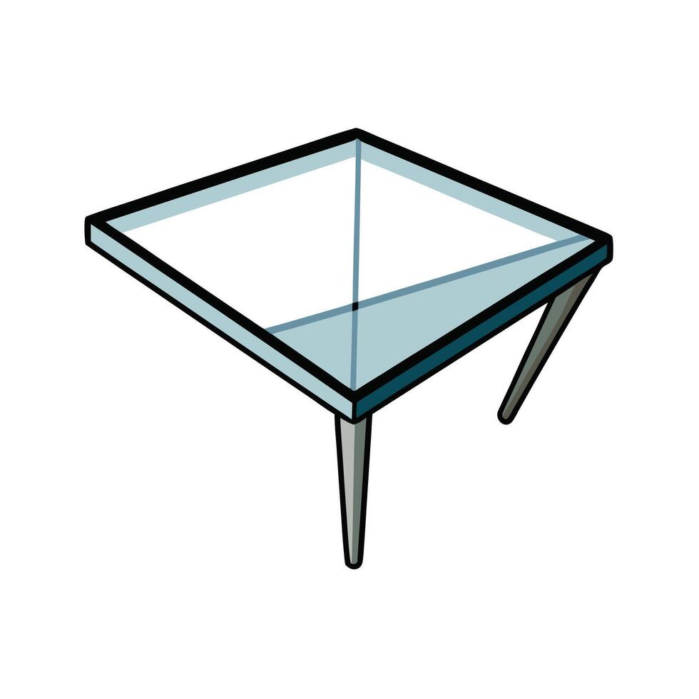 Illustration of a Small Square Glass Table on White vector