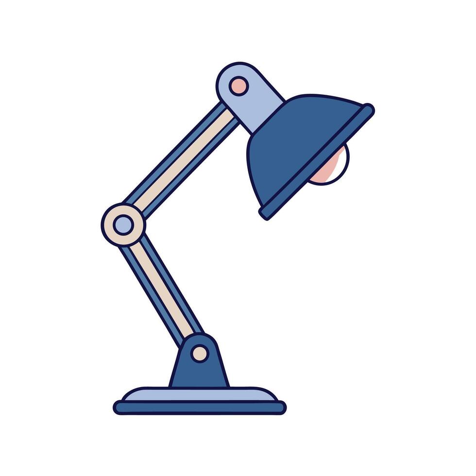 Adjustable Blue Desk Lamp Isolated Illustration Style Icon vector