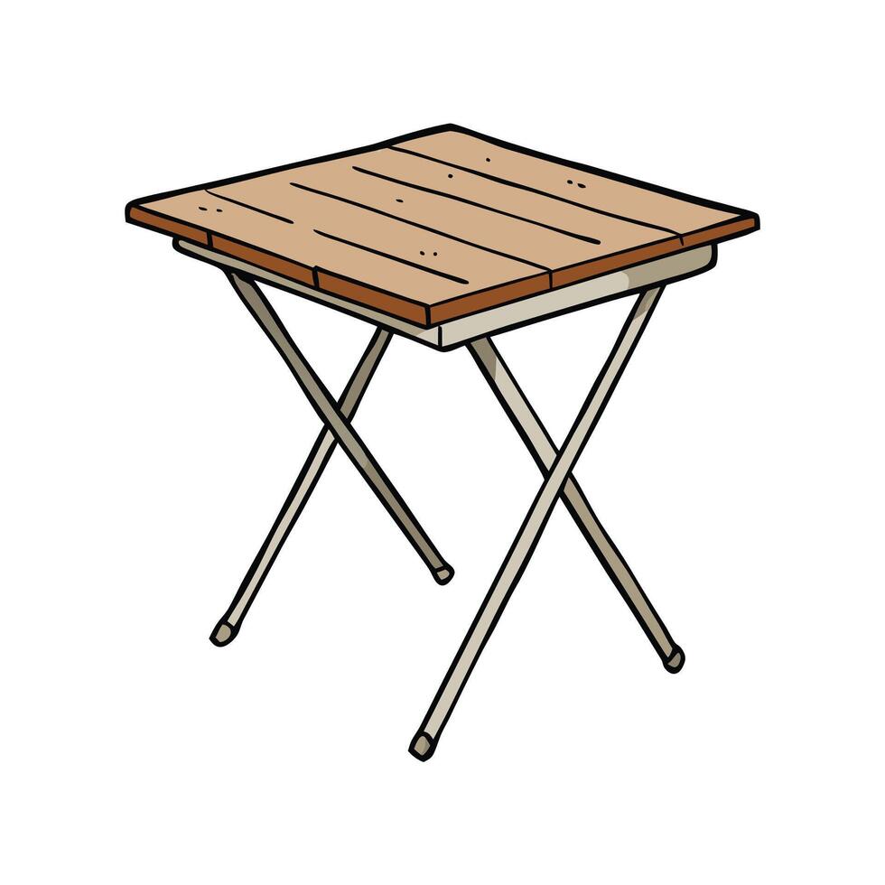 Cartoon Wooden Folding Table Illustration for Design vector
