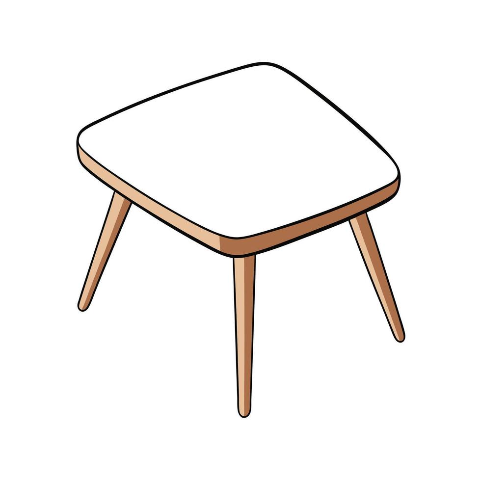 Isometric Small Coffee Table Illustration with White Top vector