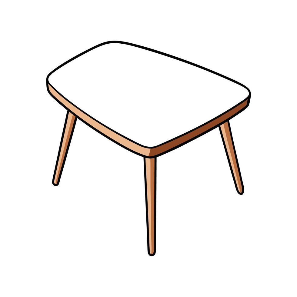 Simple MidCentury Modern Coffee Table Illustration vector