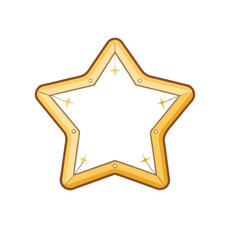 Golden Star Frame with Sparkles Graphic Design vector