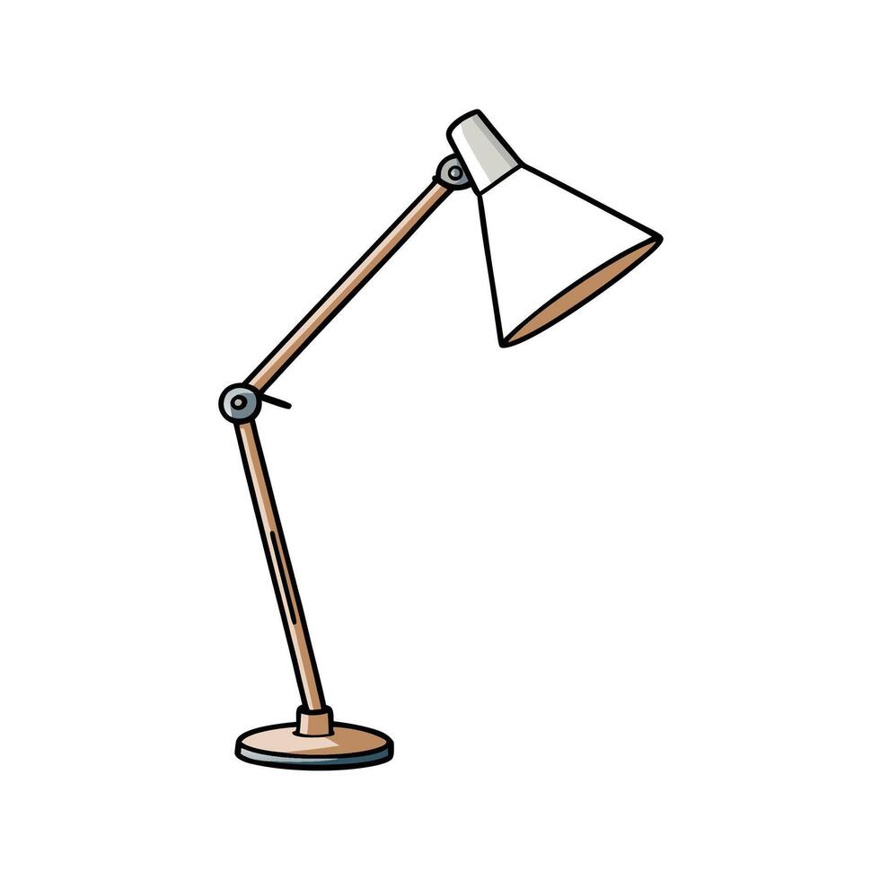 Cute cartoon illustration of adjustable desk lamp on white vector
