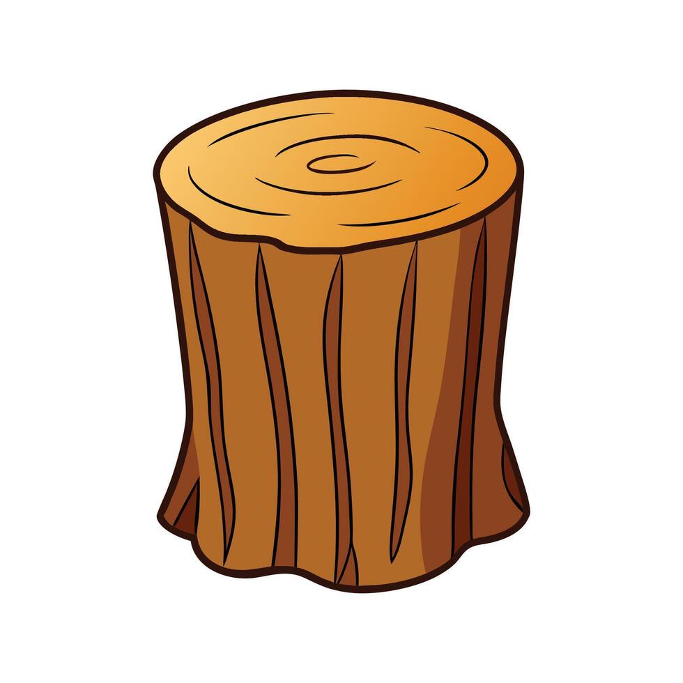 Cartoon Tree Stump Illustration Forest Element Design vector