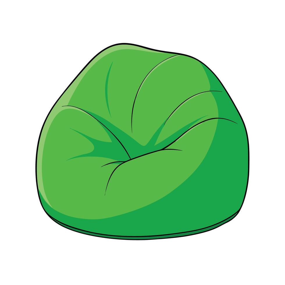 Illustration of a Comfortable Green Beanbag Chair vector