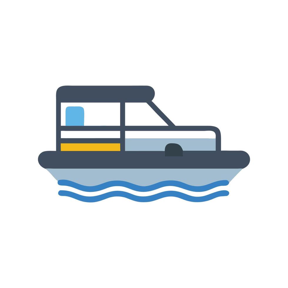 Illustration of a fishing boat on the water vector