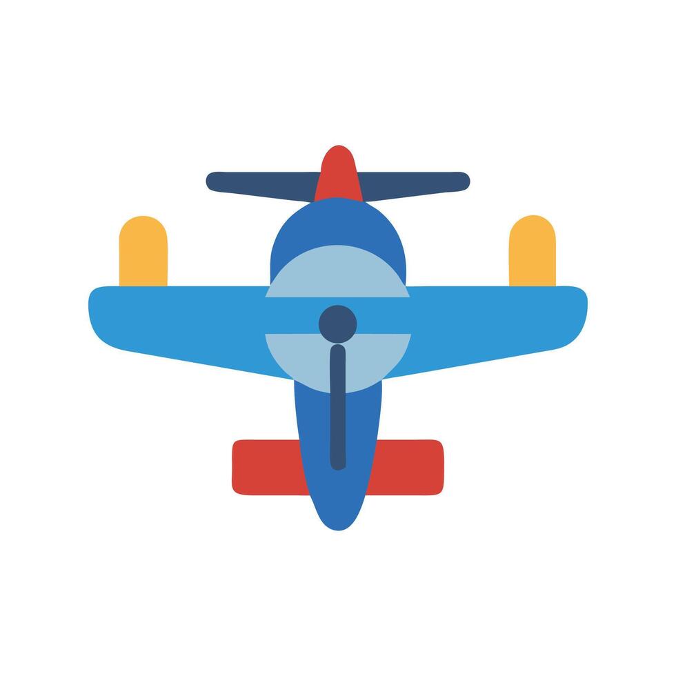 Cartoon airplane icon, colorful, minimalistic, isolated design vector
