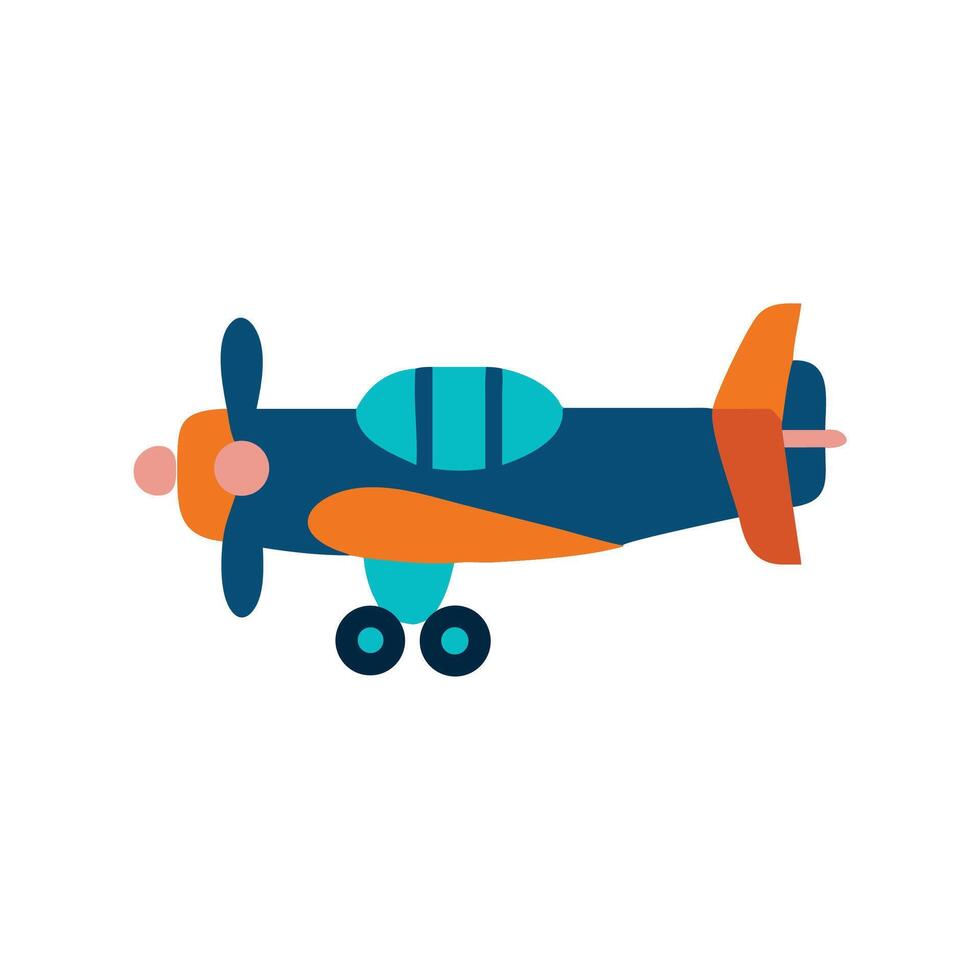 Colorful flat illustration of an airplane toy vector