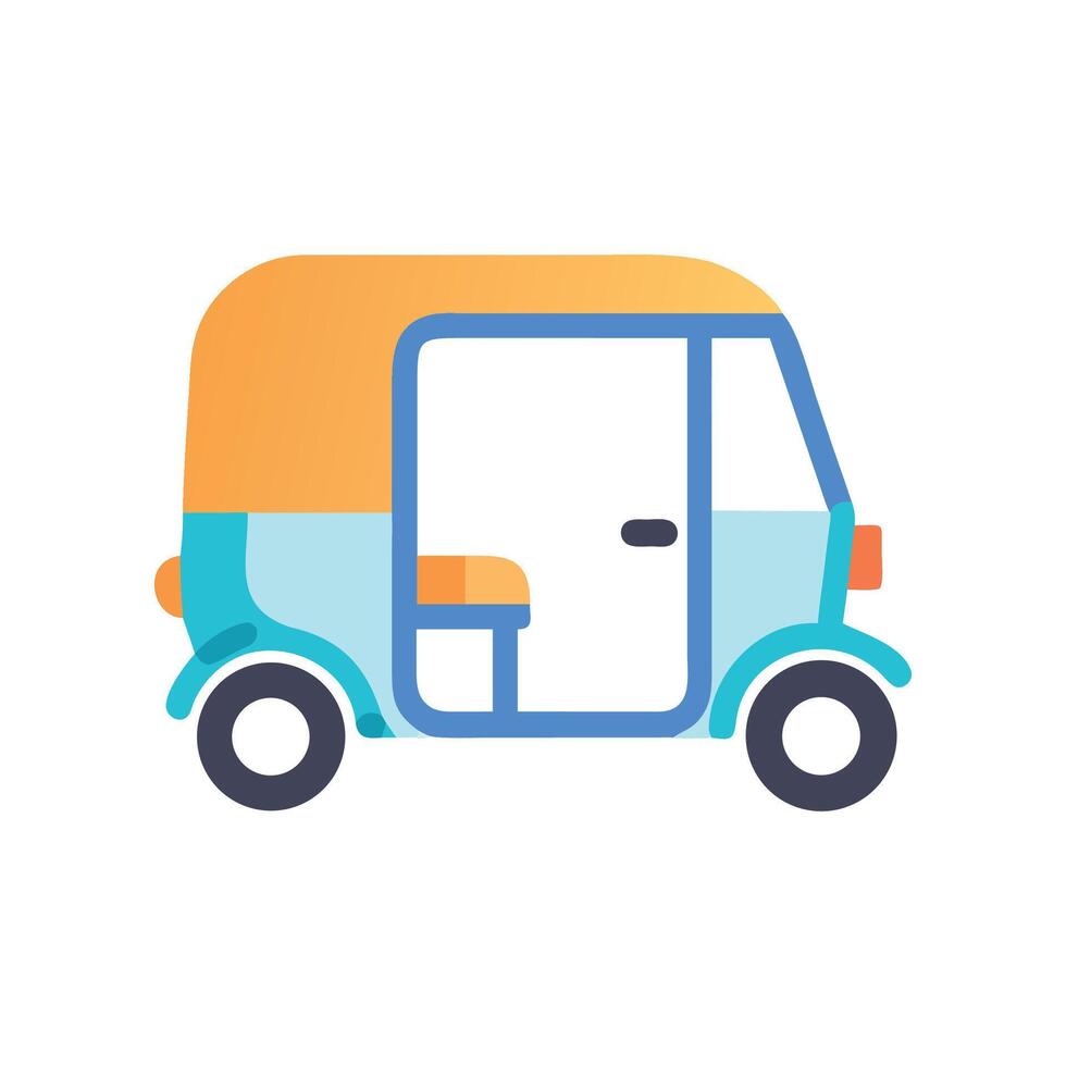 Cute illustration of an auto rickshaw vector